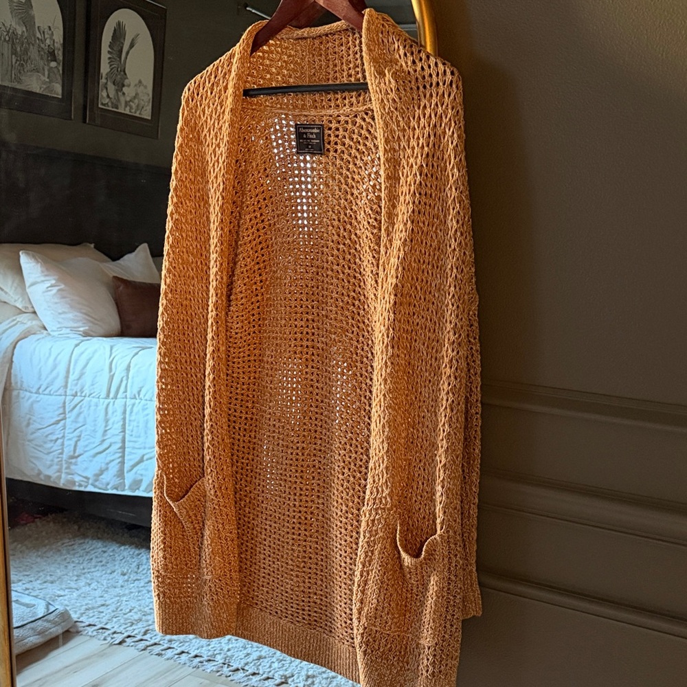 Abercrombie & Fitch Open Knit Cardigan - Orange